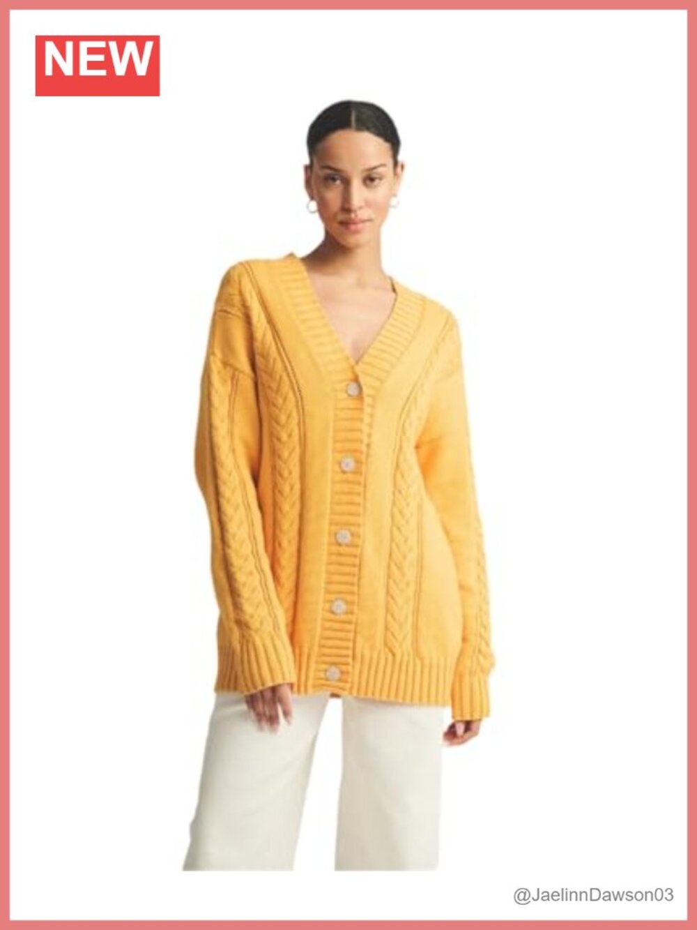 Cable Knit Cardigan Sweater Cotton Cashmere Blend V-Neck Tunic Relaxed Fit